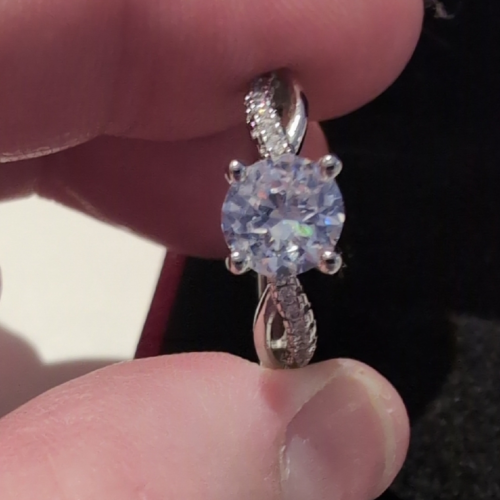 NEW Silver and White Crystal Ring (Buy 2 for 12 or 3 For 18 Deal)